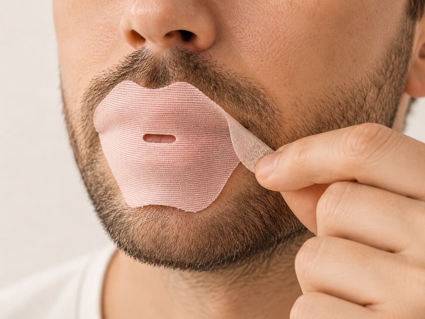 Mouth tape removal comfort and beard-friendly evaluation