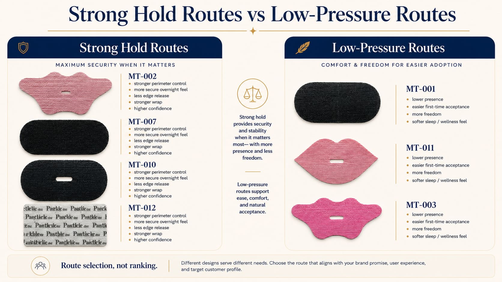 Strong hold routes versus low-pressure routes comparison showing security, edge control, comfort, freedom, and route-selection trade-offs